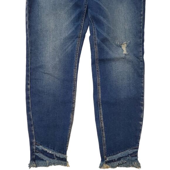 KanCan Mercy High Rise Ankle Skinny Jeans Medium Wash Size 11/29 Raw Hem - Picture 8 of 12